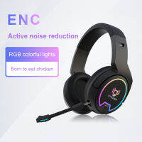 RGB Gaming Headset Deep Bass Bluetooth-Compatible 5.0 Wireless Gaming Headset Over Ear Active Noise-Cancellation สำหรับคอมพิวเตอร์พีซี