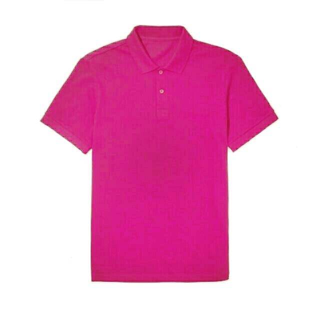 Polo Shirt Fuchsia Pink Plain Unisex Adult T-Shirt With Collar Good ...