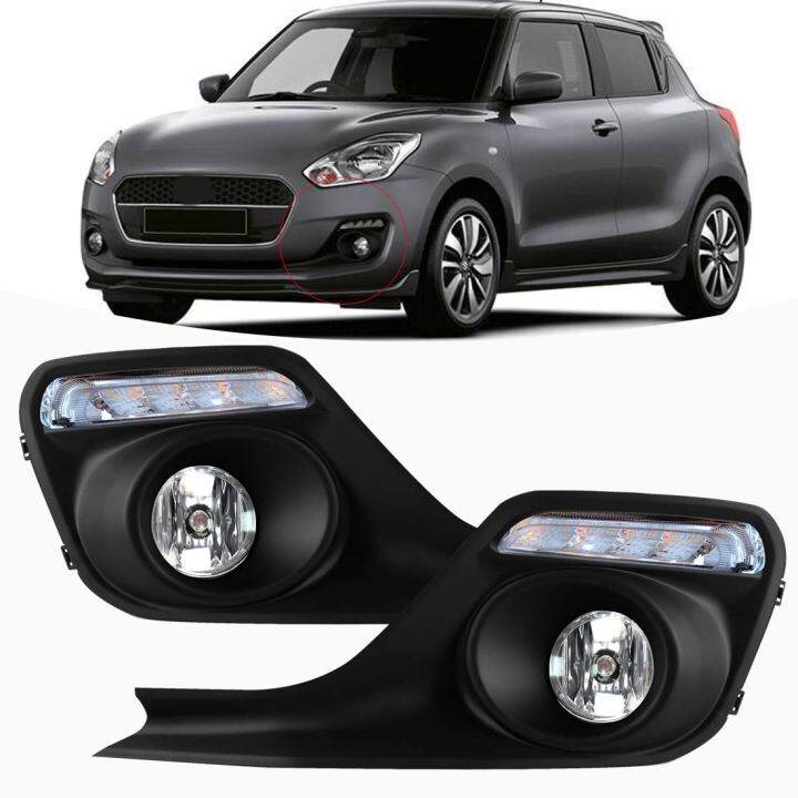 Front Fog Lights For Suzuki Swift 2018 2019 LED Daytime Running Lights