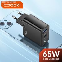 Hjghfhf Toocki GaN 65W เครื่องชาร์จ USB Type C สำหรับ iPhone QC4.0ชาร์จได้อย่างรวดเร็ว