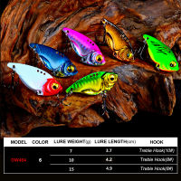 【cw】1pc 7g 10g 15g Metal VIB Lure 3D Eyes Pencil Balancer Spoon Jig Painting Fishing Lure Hard Bait Fishing Tackle Treble Hook ！