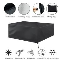 Multi Size Outdoor Furniture Cover Sofa Chair Table Cover Rain Snow Dust Cover Waterproof Cover Black Silver Dining Table