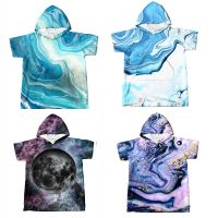 【cw】 Customizable New Microfiber Fabric drying Hooded Beach Adult Kids Changing Swimwear Bathrobe Cloak