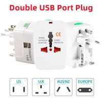 Dual USB Travel Universal Plug Adapter EU UK US AU In One Multi function Conversion Plug Charger Converter Electrical Socket