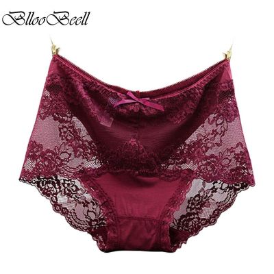 （A So Cute） BllooBeell Women 39; SUnderwear Sexy Hollow Out PantiesHigh Rise Briefs Soft Modal Solid Color Ladies Lingerie ขนาดใหญ่