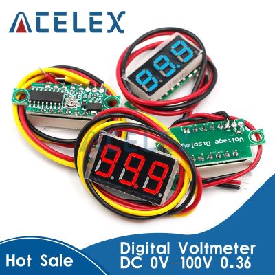 【LZ】☢℗  Voltímetro digital com 3 dígitos indicador de tensão para painel cor led 0.36 v a 0.36 v vermelho verde e azul