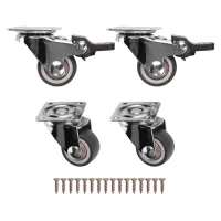 1 Set of 4 Furniture Castors 25 mm - Heavy Duty Castors Roller Trace-Free - Small Castors for Indoor and Outdoor Us