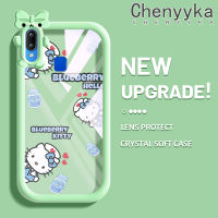 เคส Chenyyka สำหรับ VIVO Y91 Y91i Y95เคสลายการ์ตูนบลูเบอร์รี่สีสันสดใสน่ารักเลนส์กล้องถ่ายรูปแบบนิ่มมอนสเตอร์ตัวน้อยซิลิโคนเคสโปร่งใสกันกระแทกแบบใสง่าย