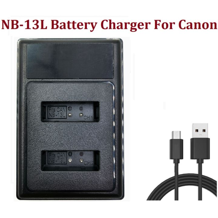 NB-13L LCD USB Dual Battery Charger for Canon G5X Mark II G7X Mark II III  G9 X SX720 SX620HS G1X Digital Camera Battery 