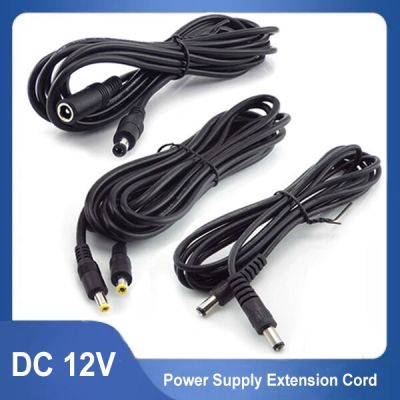 0.5M-5M 12V DC Power Extension Cable 5.5x2.1 Plug Female to Male 5.5x2.5 Male to Male Adapter Cord For CCTV Camera Strip Light Electrical Connectors