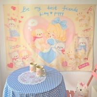 【CW】❅△  Small Tapestry Cartoon Little Bedside Hanging Background Dormitory Bedroom Decoration