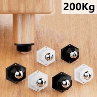 4Pcs Furniture Casters Wheels Self Adhesive Heavy Duty Pulley Stainless Steel Strong Load-bearing Universal Wheel 360° Rotation Furniture Protectors