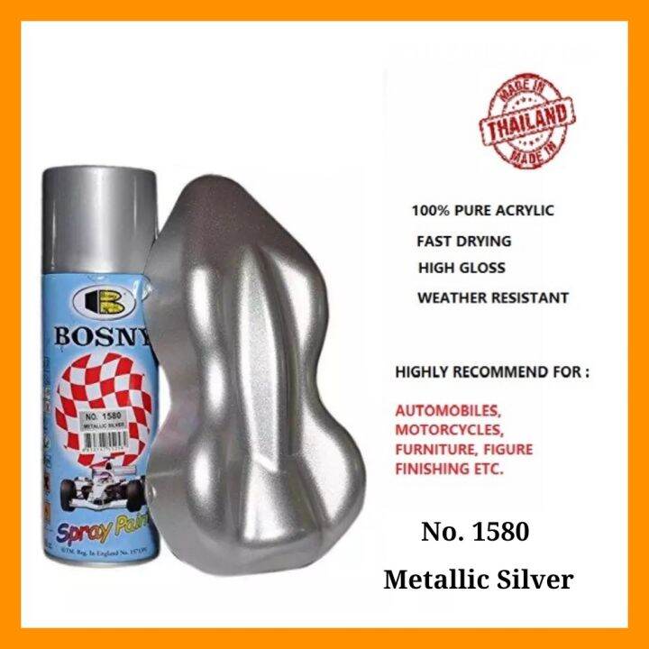 Bosny No. 1580 Metallic Silver Acrylic Spray Paint 100 Authentic made