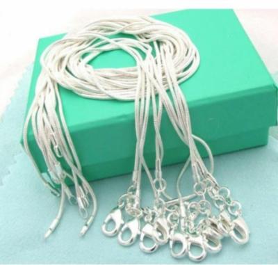 ▤﹉ 10PCS LOT Wholesale 925 Sterling Silver 16/18/20/22/24/26/28/30 Inch 1mm Snake Chain Necklace For Woman Man Fashion Jewelry
