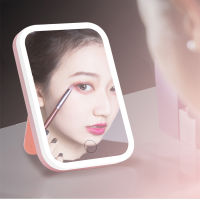 Makeup Mirror with LED Light 8.5 Inch USB Charging Hollywood Vanity Light Touch Control HD Eye Protection Folding Mirror Lamp