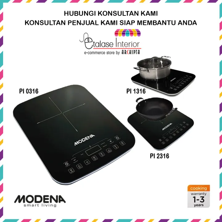 Modena Kompor Listrik Induksi Portable 1 Tungku Essente PI 0316, 1316