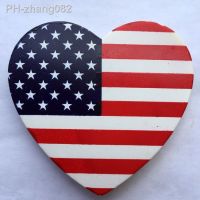 Fashion heart shaped United States national flag decoration refrigerator stickers U.S. travel souvenir magnetic stickers