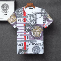 ♥(รูปจริง)♥Versace-เสื้อยืดแฟชั่นผู้ชาย,เสื้อยืดพิมพ์ลายหรูหราผ้าฝ้าย2021ลำลองแขนสั้นระบายอากาศได้ดีใหม่ฤดูร้อนปี100�49