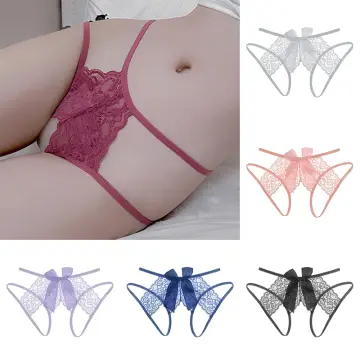 Women's Mesh Butterfly Sexy Low Waist Underpants Solid Color