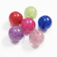 Newest Wholesale 12mm 480pcsbag, 20mm 100pcsbag Resin Glitter Beads For Chunky Kids Jewelry