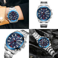 Megir Original Luxury Men Chronograph นาฬิกาข้อมือสแตนเลสกันน้ำ Luminous นาฬิกาควอตซ์นาฬิกาปฏิทิน releg hombre