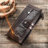 【CW】◎◎  Contacts Engraving Leather Wallet Men Capacity Male Money Purse Card Holder New Portfel