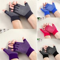 Half Finger Anti-skid Abrasion Resistant Yoga Sports Gloves Pure Cotton Fingerless Yoga Gloves Yoga Necessary Cotton Anti Slip F