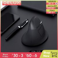Delux M618 Mini BT 4.0+2.4GHz Dual mode Wireless Mouse Ergonomic Rechargeable Silent click Vertical Mice For Computer Basic Mice