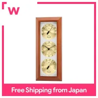 Empex Weather Meter Thermo-Hygrometer Weather Time Wall Mount Made In Japan 28.5x12x3.8cm สีน้ำตาล TM-726