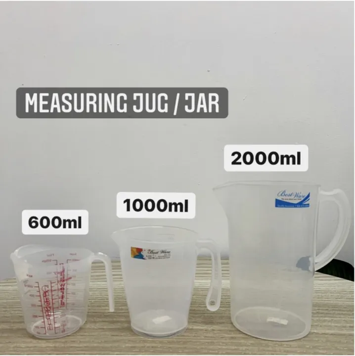 Measuring Jug Jar Plastic Jug Penyukat Sukat Jar Plastik 600ml 1000ml 2000ml Lazada 6833