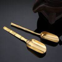 High Quality Brass Copper Dinnerware Set Spoon Tea Dessert Coffee Ice Cream S Kitchen Accessories Bar Tools New Bamboo Creative