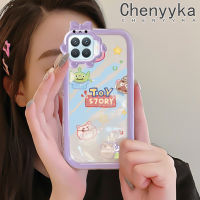 เคส Chenyyka สำหรับ OPPO A93 2020 F17 Pro Reno 4F Reno 4 Lite เคสการ์ตูนทอยสตอรี่รูปโบว์มอนสเตอร์ตัวเล็กกันกระแทกเคสโทรศัพท์โปร่งใสฝาครอบป้องกันเลนส์กล้องถ่ายรูป TPU ซิลิกาเจล