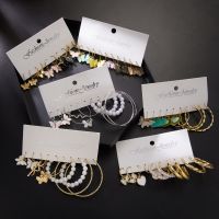 【YP】 Big Hoop Earrings Set Rhinestone Resin Earring Bride Wedding Jewelry Gifts