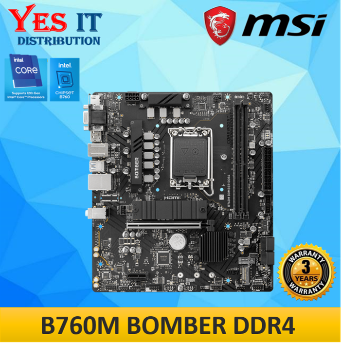 MSI B760M Bomber DDR4 m-ATX LGA 1700 Motherboard Only | Lazada