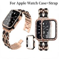 ◎❀ สายโลหะ สำหรับ Apple Watch Band 45 มม. 41 มม. 44 มม. 40 มม. 42 มม. สร้อยข้อมือสแตนเลสสตีลสำหรับ iWatch 8 7 6 5 4 SE กรณี Correa