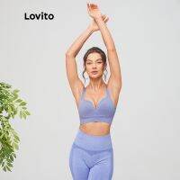 ท่อไอเสีย❇Lovto L11090สปอร์ตบราคอวีลึกใส่สบายธรรมดา (สีฟ้า) Livoto Polos Dasar Nyaman Bra Olahraga Kerv Dalam L11090 (นก)