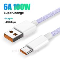 6a สายสายเคเบิ้ล Type C สำหรับ Huawei 50 S22ชนิด Usb 66วัตต์สาย100วัตต์ P40 Samsung ชาร์จเร็วสำหรับการชาร์จสำหรับ Pro Honor Usb-C