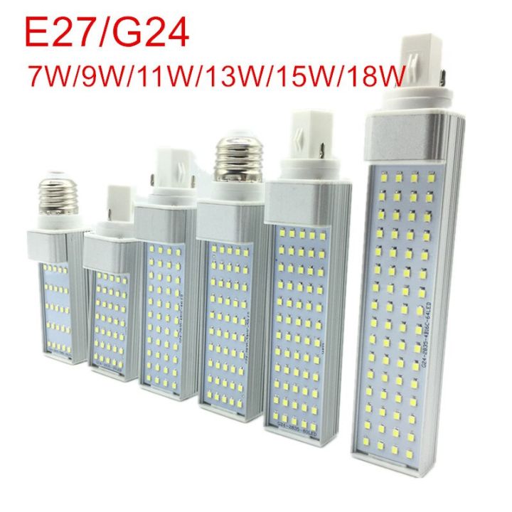 worth-buy-หลอดไฟ-led-g24-7w-9w-11w-13w-15w-18w-โคมไฟหลอดไฟข้าวโพด-led-e27สปอตไลท์2835-smd-ปลั๊กไฟแนวนอน-ac85-265v-180องศา
