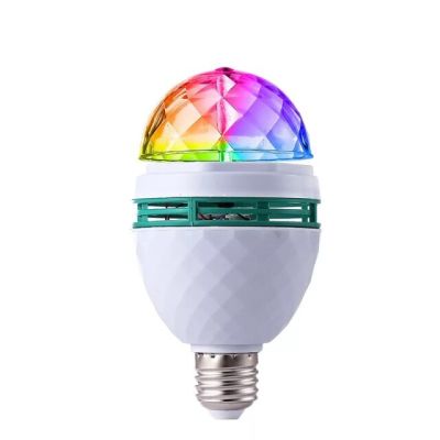 【Worth-Buy】 โปรเจคเตอร์เลเซอร์แนวฮาโลวีน E27 3W ดิสโก้ไฟเวทีหลอดไฟ Led Rgb หมุนอัตโนมัติโคมไฟงานปาร์ตี้เวทีหลอดไฟ Led แต่งบ้าน