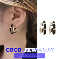 COCOJEWELRY ต่างหูกำมะหยี่สีดำ2022ใหม่อินเทรนด์ต่างหูที่ไม่ซ้ำสวัสดีสาวเครื่องประดับ