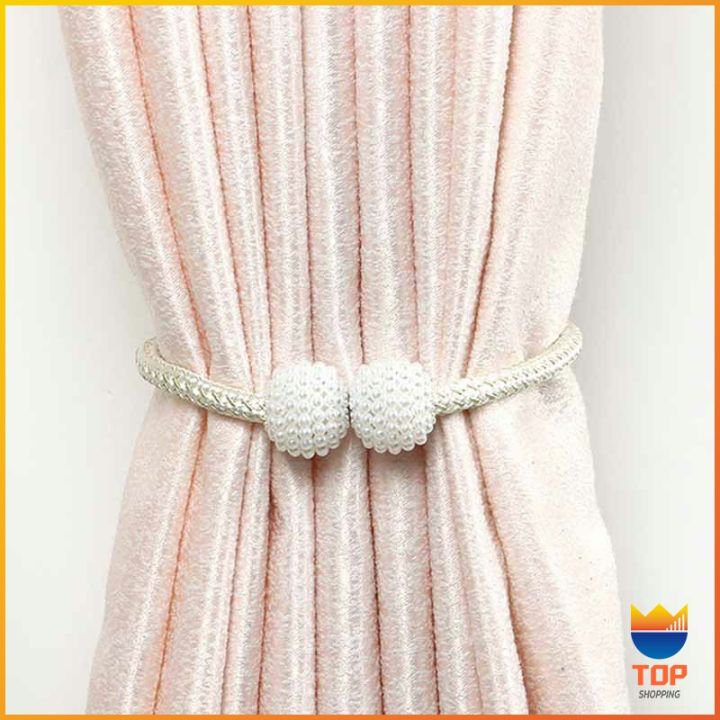 top-เชือกมัดผ้าม่าน-หัวแม่เหล็กสําหรับผูกผ้าม่าน-curtain-tie-buckle