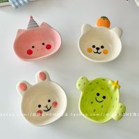 Cute hand-painted underglaze color cartoon ceramic small bowl flavor dish dipping bowl hot pot seasoning bowl vinegar dish baby food supplement bowl 【Boutique】▫✇