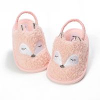 2021Newborn Baby First Walkers Toddler Fox Anti-slip Soft Sole Wool Crib Shoes Girls Boy Prewalkers 0-18M