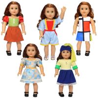 G 17-18 Inch Girls Dolls Clothes Fashion Dress For Newborn Baby 43-45Cm Western Doll Essories Multicolor Outfits