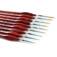 Wolf Hair Professional Detail Paint Brush 9 Sizes Fine Pointed Tip Miniature Brushes for Acrylic Watercolor Oil Drawing Kits 965 Artist Brushes Tools