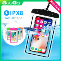 GUUGEI IPX8ส่องสว่างกรณีโทรศัพท์กันน้ำดริฟท์ดำน้ำว่ายน้ำป้องกันกระเป๋าใต้น้ำกระเป๋าแห้งปกกล้องสากลปกใส