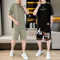 【hot seller】 The new short-sleeved casual suit male summer students loose breathable T-shirt with a sports set