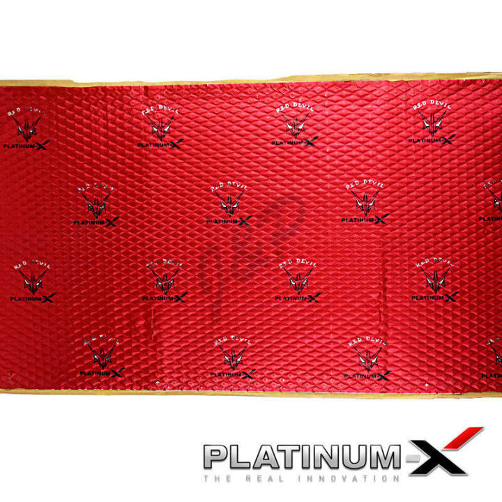 platinum-x-red-devil-แผ่นแดมป์-แบบมีฟอยล์-สีแดง-สีเงิน-คุณภาพสูง-กาวติดแน่น-แผ่นกันเสียง-แดมป์ประตู-แดมป์หลังคา-แดมป์ซุ้มล้อ-หนา2-5mm-หนา3mm-1แผ่น