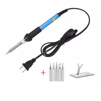 New Adjustable Temperature Electric Soldering Iron 220V 110V 60W Welding Solder Rework Station Heat Pencil 5pcs Tips Repair Tool ELEGANT