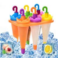 6 Umbrella Ice Lolly Moulds ที่ทำไอติม ที่ทำไอติม6ช่อง ทีีทำไอติมแท่ง ที่ทำไอติมเด็ก พิมพ์ไอติมแท่ง แม่พิมไอติม ที่ทำไอศครีม ช่องทำไอศครีม